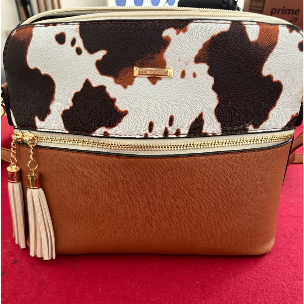 Cow print purse
